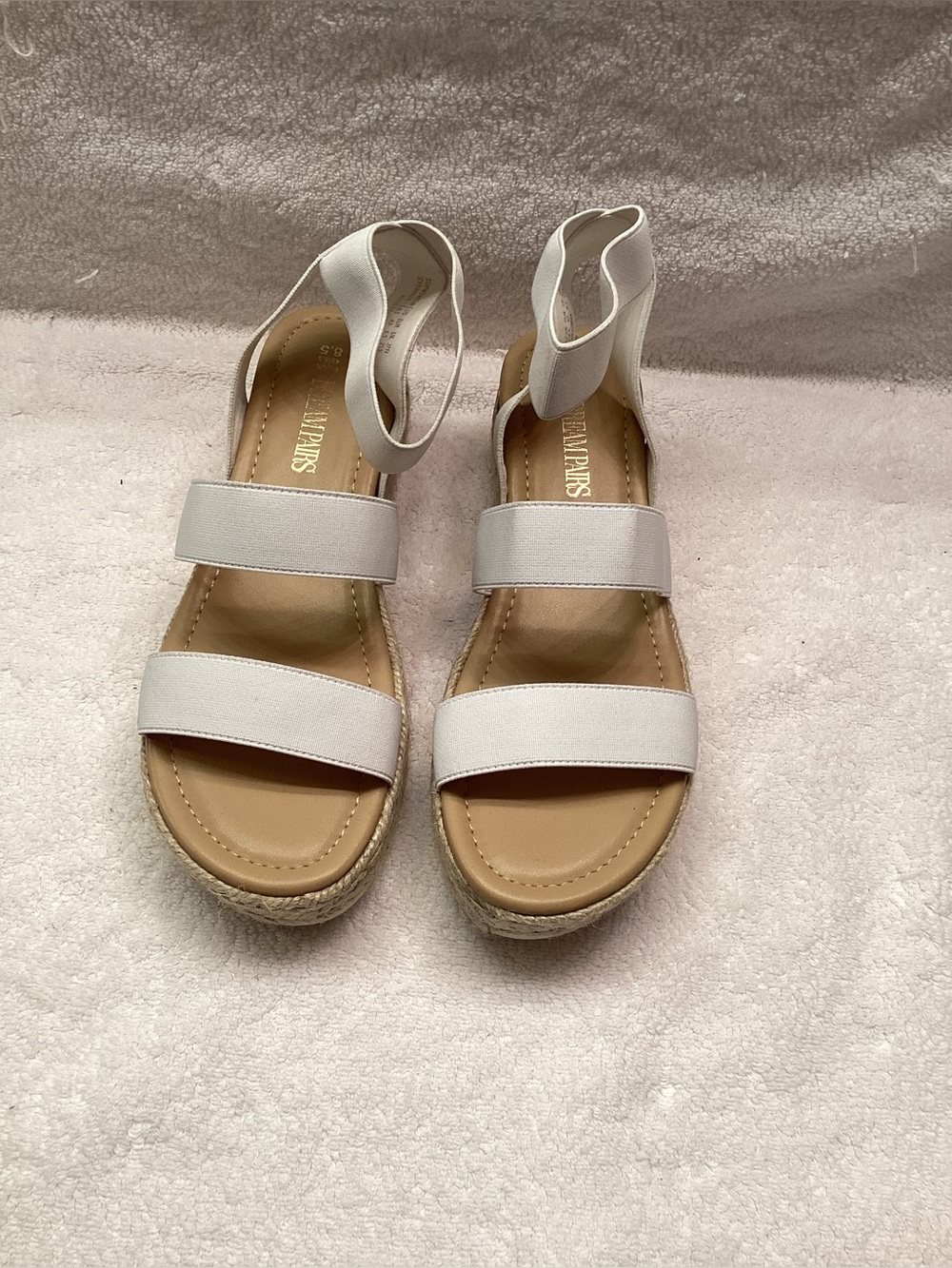 White Ankle-Strap Platform Sandals size 8.5 NEW